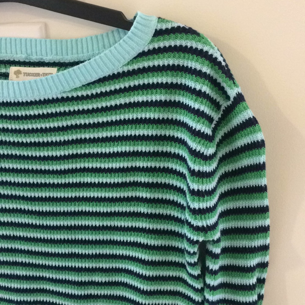 Nordstrom Tucker & Tate Striped‎ Green and Blue Sweater - Picture 2 of 4